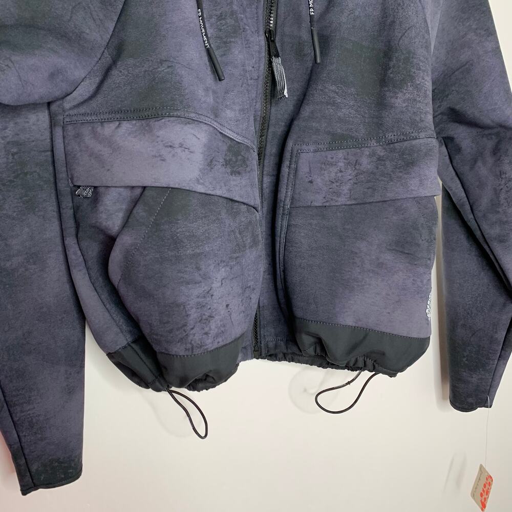 FP Movement Canyon Crushin' Crop Jacket Black Wash Full Zip New Womens Large - Picture 12 of 16